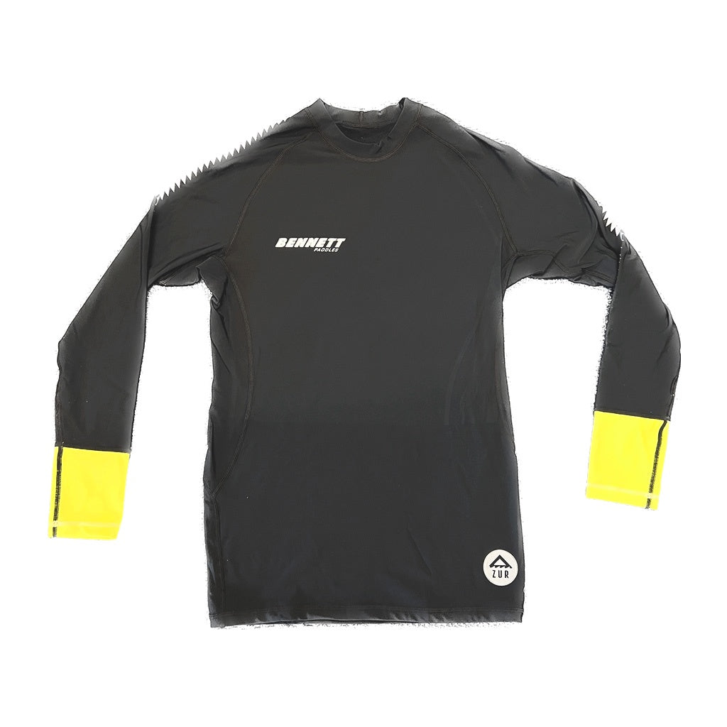 Dawn Thermal Paddling Top - Black with Yellow